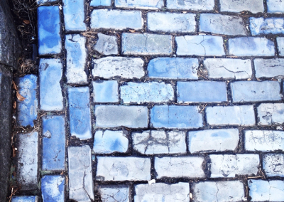 Blue bricks on the streets of old San Juan.